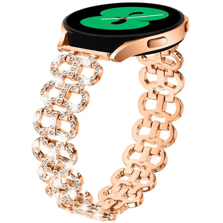 For Samsung Galaxy Watch FE 40mm Alloy Band Gourd Design Bling Watch Strap Replacement Bracelet