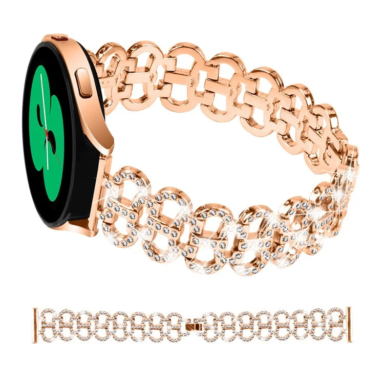 For Samsung Galaxy Watch FE 40mm Alloy Band Gourd Design Bling Watch Strap Replacement Bracelet
