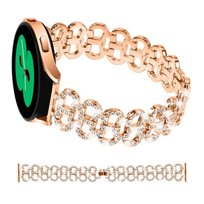 For Samsung Galaxy Watch FE 40mm Alloy Band Gourd Design Bling Watch Strap Replacement Bracelet