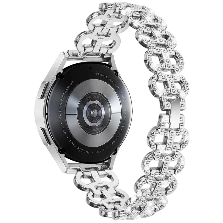 For Samsung Galaxy Watch FE 40mm Alloy Band Gourd Design Bling Watch Strap Replacement Bracelet