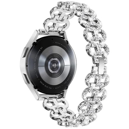 For Samsung Galaxy Watch FE 40mm Alloy Band Gourd Design Bling Watch Strap Replacement Bracelet