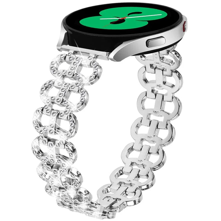 For Samsung Galaxy Watch FE 40mm Alloy Band Gourd Design Bling Watch Strap Replacement Bracelet