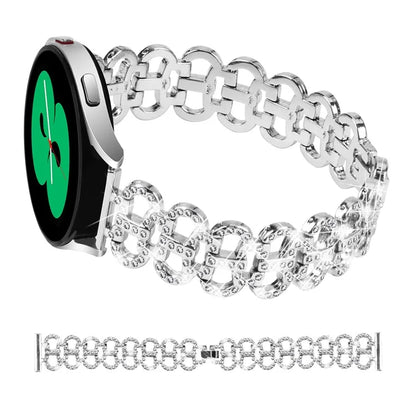 For Samsung Galaxy Watch FE 40mm Alloy Band Gourd Design Bling Watch Strap Replacement Bracelet
