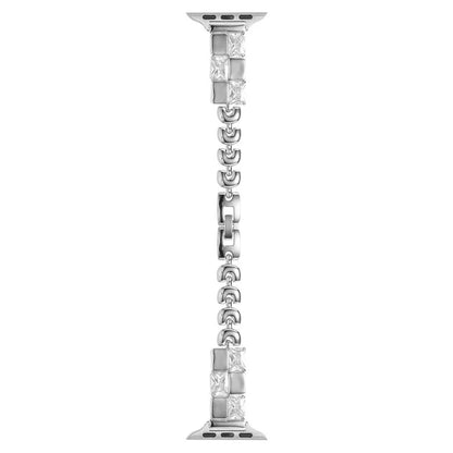 For Apple Watch Series 10 42mm / 9 8 7 41mm / SE (2023) SE (2022) SE 6 5 4 40mm / 3 2 1 38mm Ice Cube Zircon Decor Strap Copper Watch Band