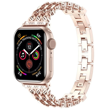 For Apple Watch 10 46mm / Ultra 2 / Ultra 49mm / 9 8 7 45mm / SE (2023) SE (2022) SE 6 5 4 44mm / 3 2 1 42mm Stylish Zinc Alloy Watch Strap