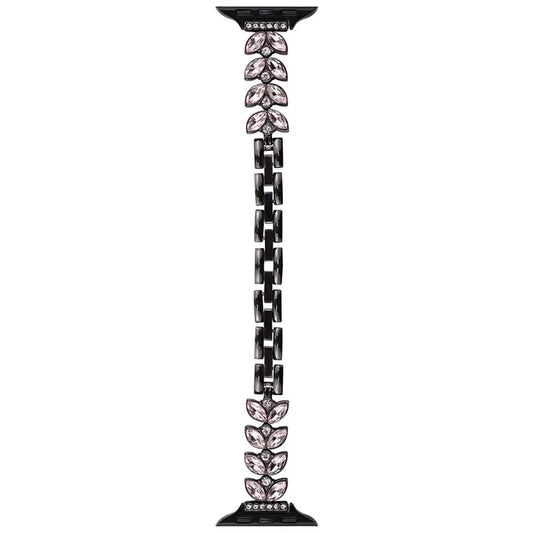 For Apple Watch Series 10 42mm / 9 8 7 41mm / SE (2023) SE (2022) SE 6 5 4 40mm / 3 2 1 38mm Mermaid Tail Zinc Alloy Band Pink Rhinestone Watch Strap