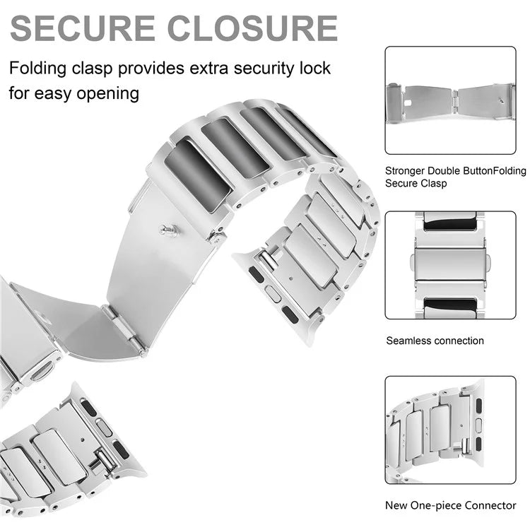 For Apple Watch Series 10 42mm / 9 8 7 41mm / SE (2023) SE (2022) SE 6 5 4 40mm / 3 2 1 38mm Sports Watch Strap Zinc Alloy Wrist Band