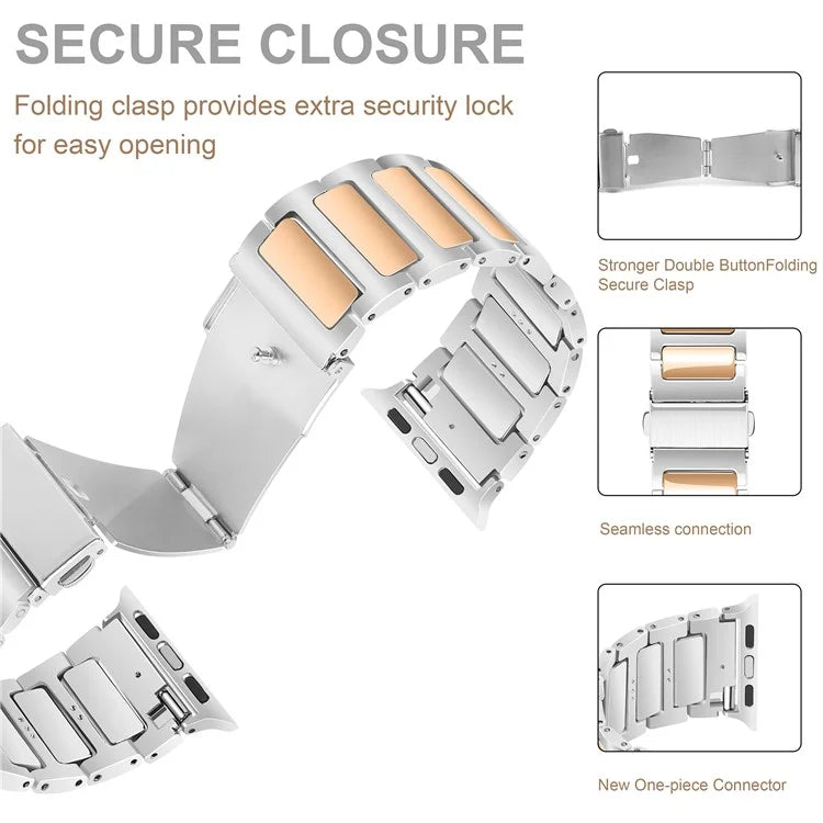 For Apple Watch Series 10 42mm / 9 8 7 41mm / SE (2023) SE (2022) SE 6 5 4 40mm / 3 2 1 38mm Sports Watch Strap Zinc Alloy Wrist Band