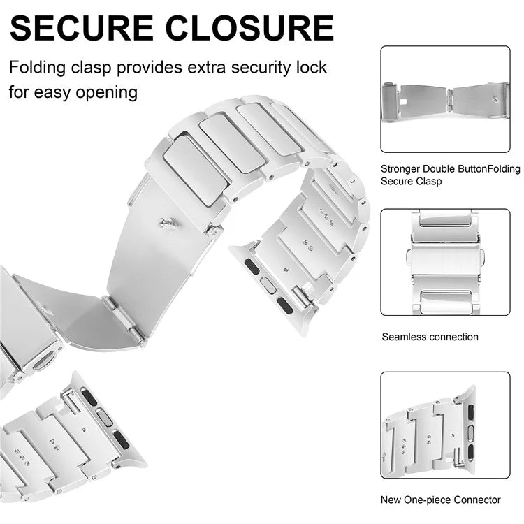 For Apple Watch Series 10 42mm / 9 8 7 41mm / SE (2023) SE (2022) SE 6 5 4 40mm / 3 2 1 38mm Sports Watch Strap Zinc Alloy Wrist Band