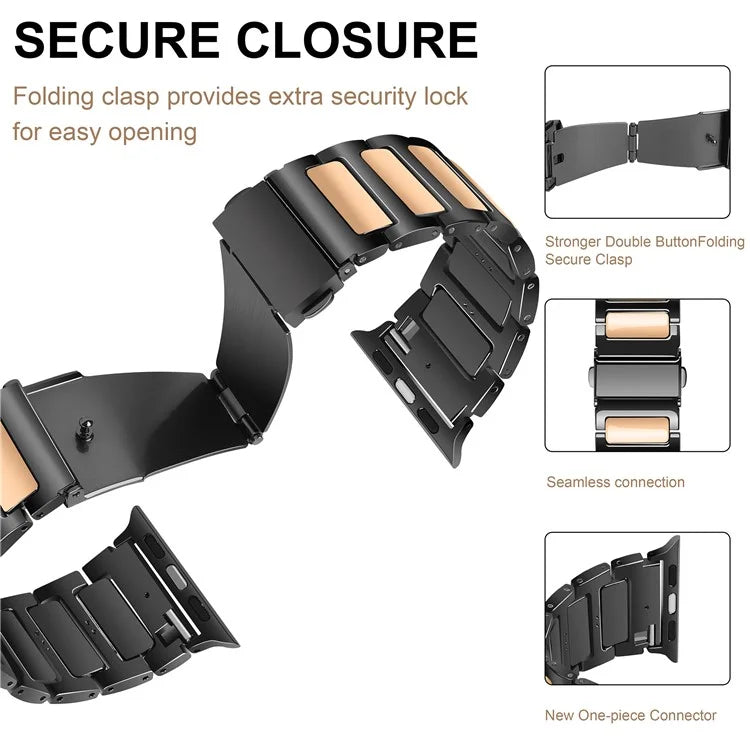 For Apple Watch 10 46mm / Ultra 2 / Ultra 49mm / 9 8 7 45mm / SE (2023) SE (2022) SE 6 5 4 44mm / 3 2 1 42mm Zinc Alloy Smartwatch Strap