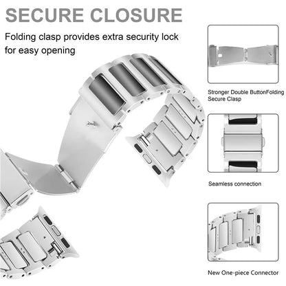 For Apple Watch 10 46mm / Ultra 2 / Ultra 49mm / 9 8 7 45mm / SE (2023) SE (2022) SE 6 5 4 44mm / 3 2 1 42mm Zinc Alloy Smartwatch Strap