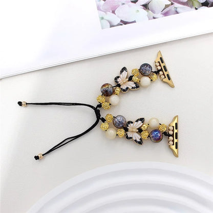 For Apple Watch 10 46mm / Ultra 2 / Ultra 49mm / 9 8 7 45mm / SE (2023) SE (2022) SE 6 5 4 44mm / 3 2 1 42mm Butterfly Beads Rope Watch Band