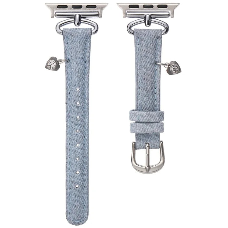 For Apple Watch 10 46mm / Ultra 2 / Ultra 49mm / 9 8 7 45mm / SE (2023) SE (2022) SE 6 5 4 44mm / 3 2 1 42mm Denim Watch Strap