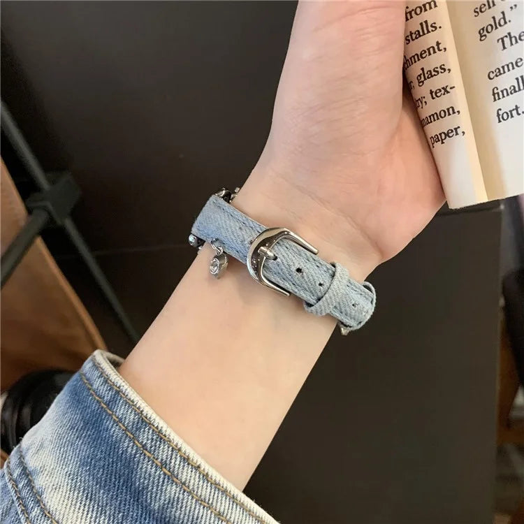 For Apple Watch 10 46mm / Ultra 2 / Ultra 49mm / 9 8 7 45mm / SE (2023) SE (2022) SE 6 5 4 44mm / 3 2 1 42mm Denim Watch Strap