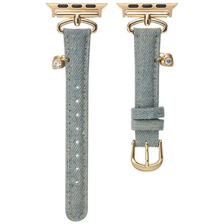 For Apple Watch 10 46mm / Ultra 2 / Ultra 49mm / 9 8 7 45mm / SE (2023) SE (2022) SE 6 5 4 44mm / 3 2 1 42mm Denim Watch Strap