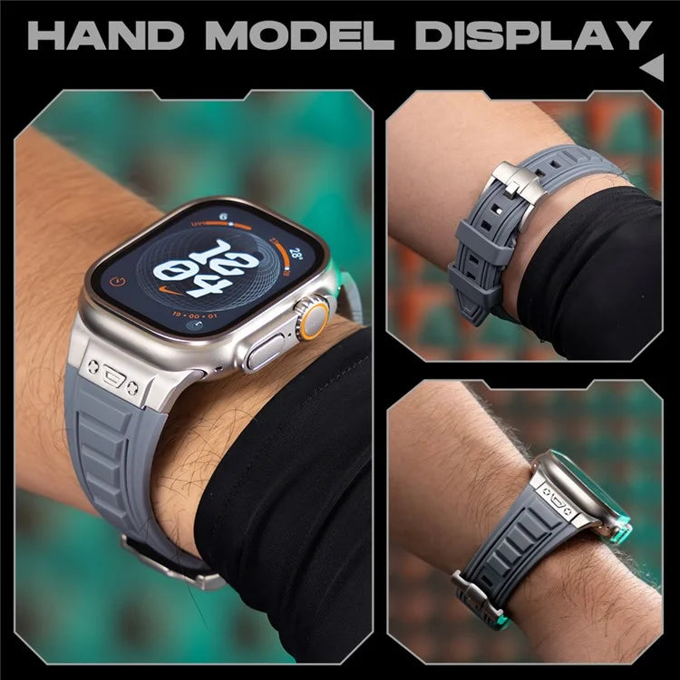 For Apple Watch 10 46mm / Ultra 2 / Ultra 49mm / 9 8 7 45mm / SE (2023) SE (2022) SE 6 5 4 44mm / 3 2 1 42mm Adjustable Strap Silicone Band
