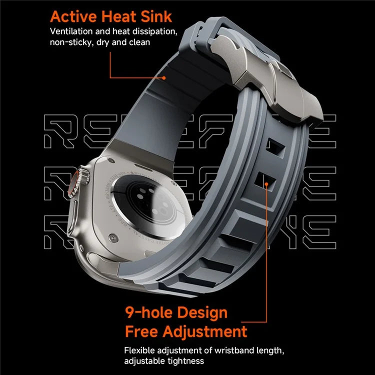 For Apple Watch 10 46mm / Ultra 2 / Ultra 49mm / 9 8 7 45mm / SE (2023) SE (2022) SE 6 5 4 44mm / 3 2 1 42mm Adjustable Strap Silicone Band