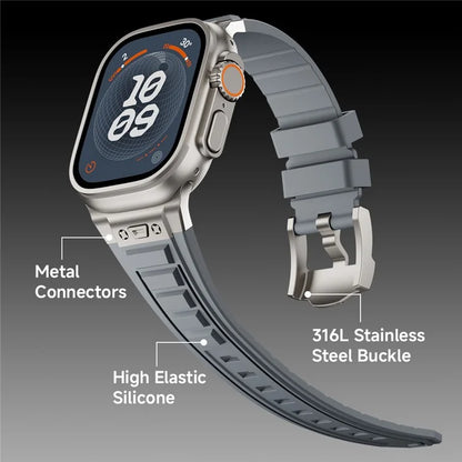 For Apple Watch 10 46mm / Ultra 2 / Ultra 49mm / 9 8 7 45mm / SE (2023) SE (2022) SE 6 5 4 44mm / 3 2 1 42mm Adjustable Strap Silicone Band