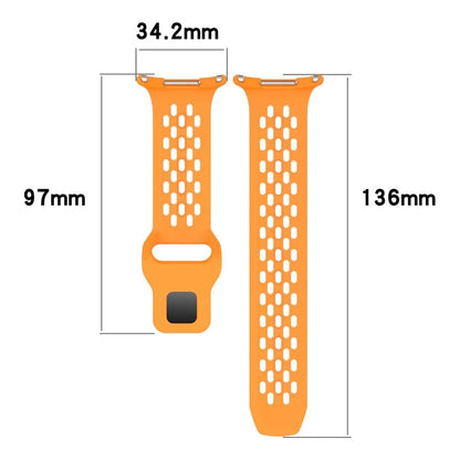 For Samsung Galaxy Watch Ultra 47mm Fluororubber Watch Band Multiple Holes Breathable Strap