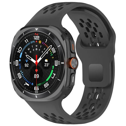 For Samsung Galaxy Watch Ultra 47mm Fluororubber Watch Band Multiple Holes Breathable Strap