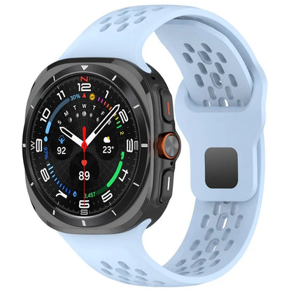 For Samsung Galaxy Watch Ultra 47mm Fluororubber Watch Band Multiple Holes Breathable Strap