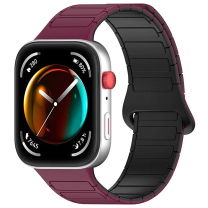 For Huawei Watch Fit 3 Dual Color Replacement Band Magnetic Silicone Watch Strap