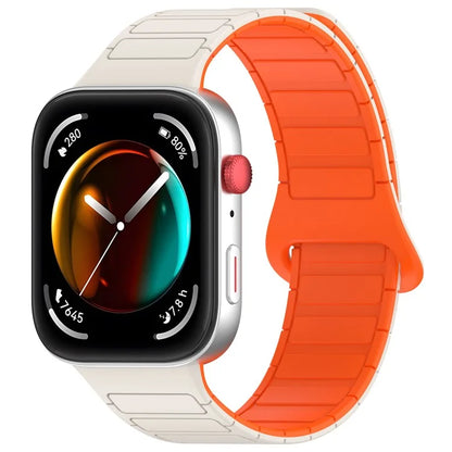 For Huawei Watch Fit 3 Dual Color Replacement Band Magnetic Silicone Watch Strap