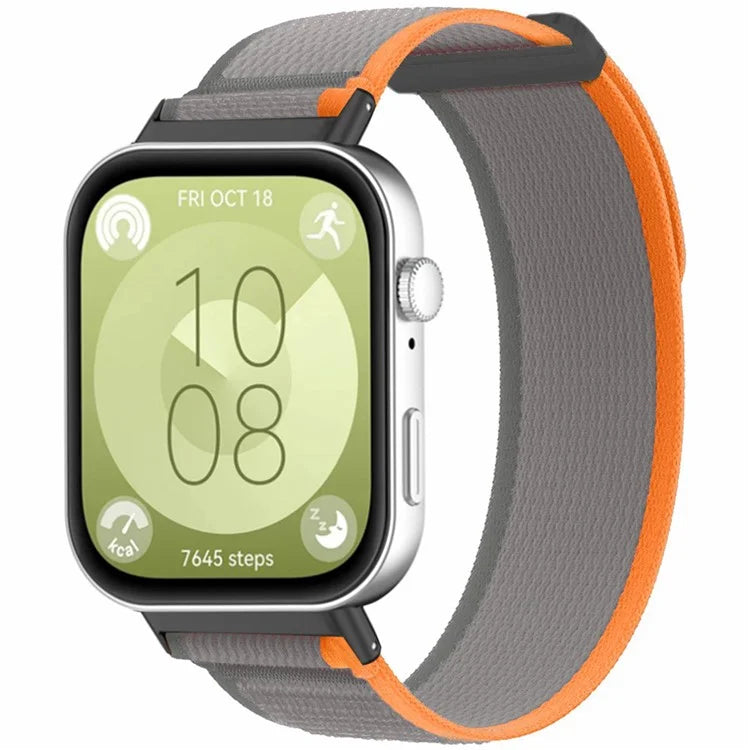 For Huawei Watch Fit 3 Nylon Watch Band Adjustable Loop Fastener Strap