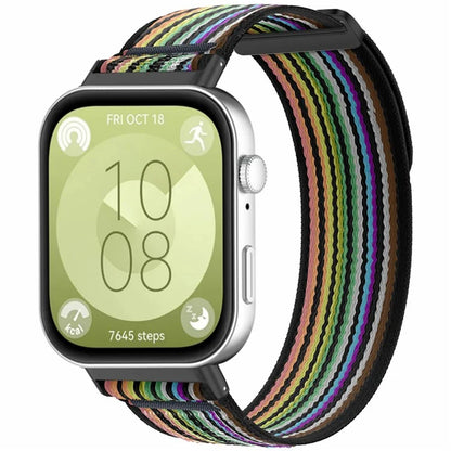 For Huawei Watch Fit 3 Nylon Watch Band Adjustable Loop Fastener Strap