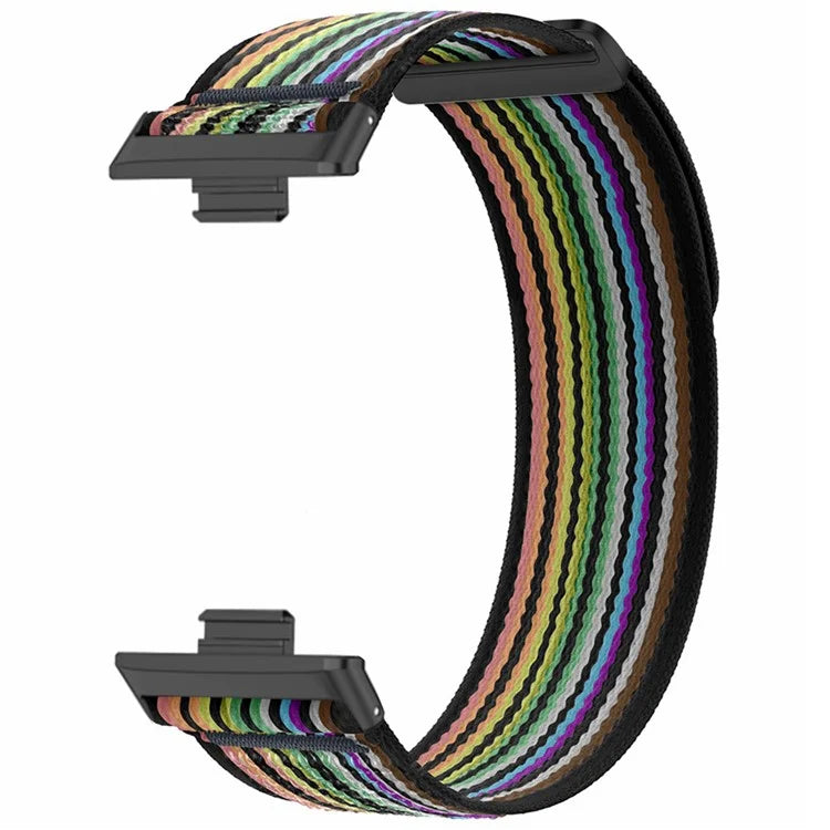 For Huawei Watch Fit 3 Nylon Watch Band Adjustable Loop Fastener Strap