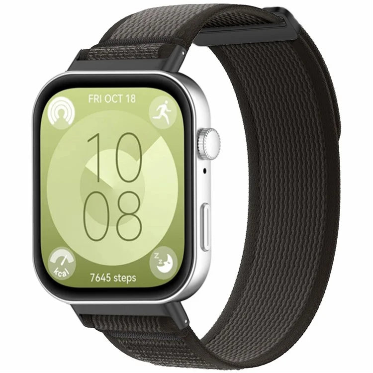 For Huawei Watch Fit 3 Nylon Watch Band Adjustable Loop Fastener Strap