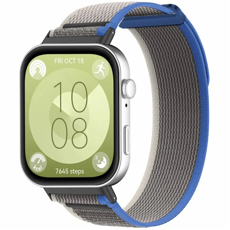 For Huawei Watch Fit 3 Nylon Watch Band Adjustable Loop Fastener Strap