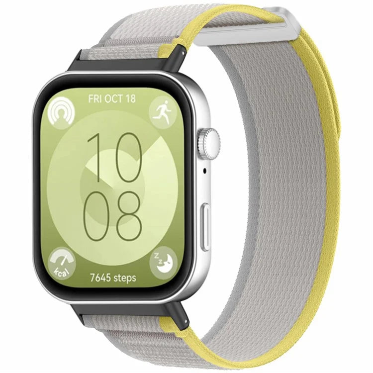 For Huawei Watch Fit 3 Nylon Watch Band Adjustable Loop Fastener Strap