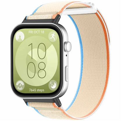 For Huawei Watch Fit 3 Nylon Watch Band Adjustable Loop Fastener Strap