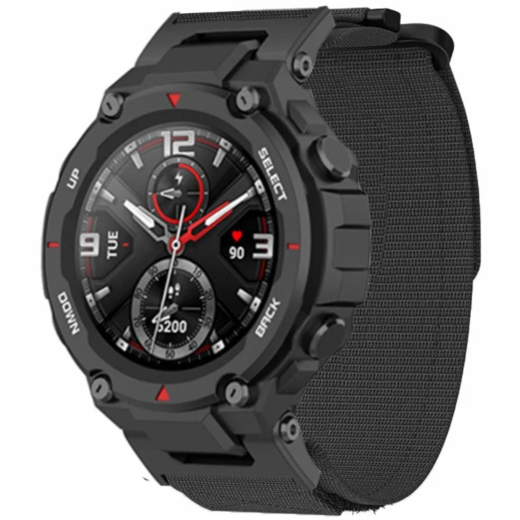 For Huami Amazfit T-Rex / T-Rex Pro Outdoor Sports Watch Strap Magic Tape Adjustable Nylon Band