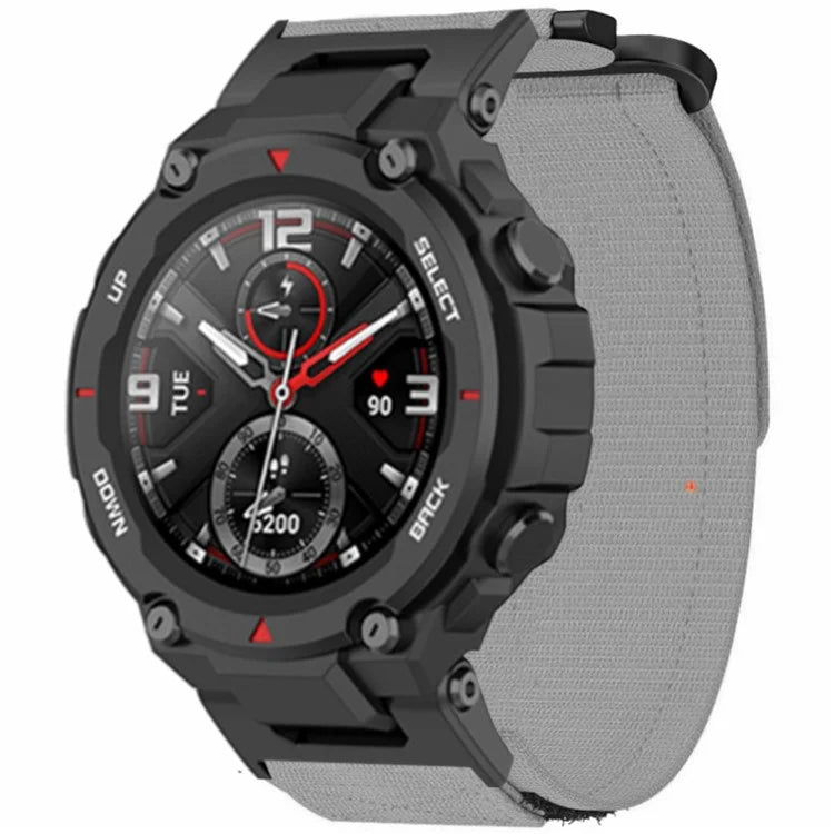 For Huami Amazfit T-Rex / T-Rex Pro Outdoor Sports Watch Strap Magic Tape Adjustable Nylon Band