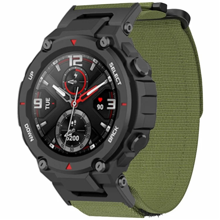 For Huami Amazfit T-Rex / T-Rex Pro Outdoor Sports Watch Strap Magic Tape Adjustable Nylon Band