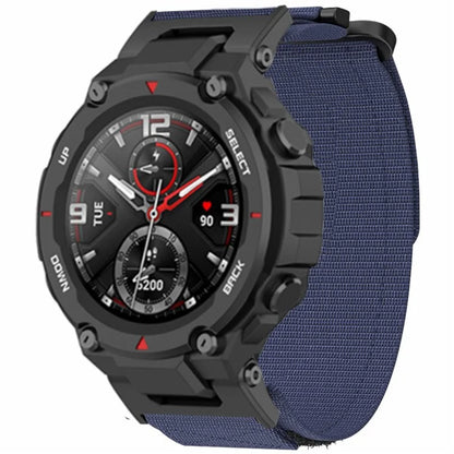 For Huami Amazfit T-Rex / T-Rex Pro Outdoor Sports Watch Strap Magic Tape Adjustable Nylon Band