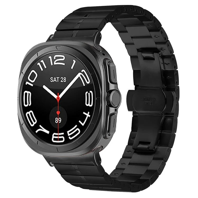 KALEBOL For Samsung Galaxy Watch Ultra 47mm Stylish Stainless Steel Watch Band Wrist Strap