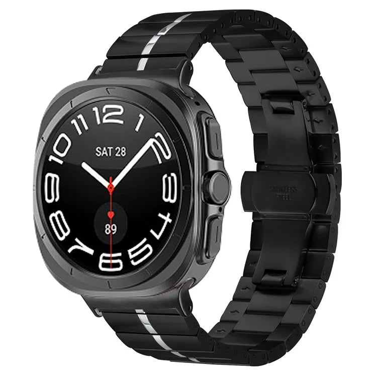 KALEBOL For Samsung Galaxy Watch Ultra 47mm Stylish Stainless Steel Watch Band Wrist Strap