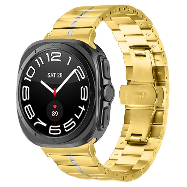 KALEBOL For Samsung Galaxy Watch Ultra 47mm Stylish Stainless Steel Watch Band Wrist Strap