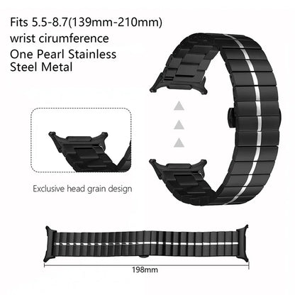 KALEBOL For Samsung Galaxy Watch Ultra 47mm Stylish Stainless Steel Watch Band Wrist Strap