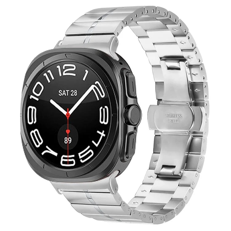 KALEBOL For Samsung Galaxy Watch Ultra 47mm Stylish Stainless Steel Watch Band Wrist Strap