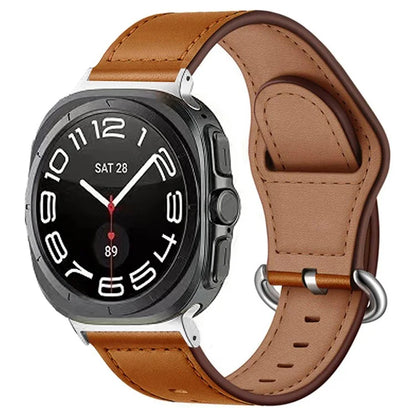 KALEBOL For Samsung Galaxy Watch Ultra 47mm Watch Strap Genuine Cow Leather Wrist Band