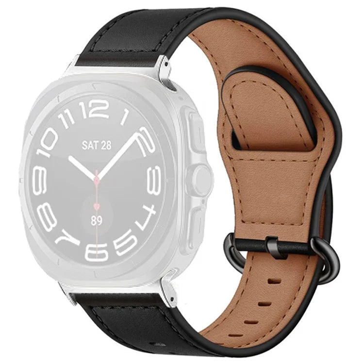 KALEBOL For Samsung Galaxy Watch Ultra 47mm Watch Strap Genuine Cow Leather Wrist Band