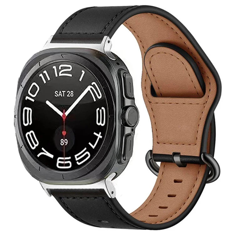 KALEBOL For Samsung Galaxy Watch Ultra 47mm Watch Strap Genuine Cow Leather Wrist Band