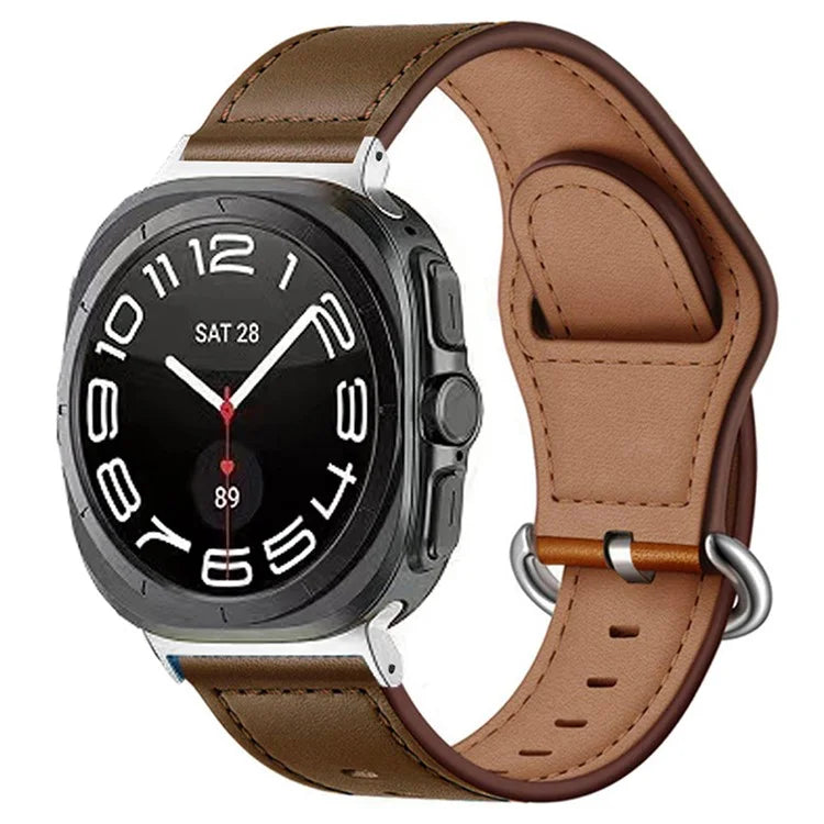 KALEBOL For Samsung Galaxy Watch Ultra 47mm Watch Strap Genuine Cow Leather Wrist Band