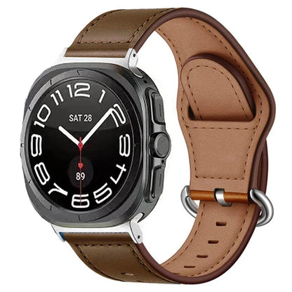 KALEBOL For Samsung Galaxy Watch Ultra 47mm Watch Strap Genuine Cow Leather Wrist Band