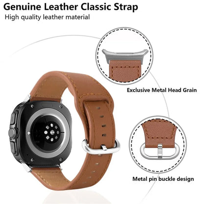 KALEBOL For Samsung Galaxy Watch Ultra 47mm Watch Strap Genuine Cow Leather Wrist Band