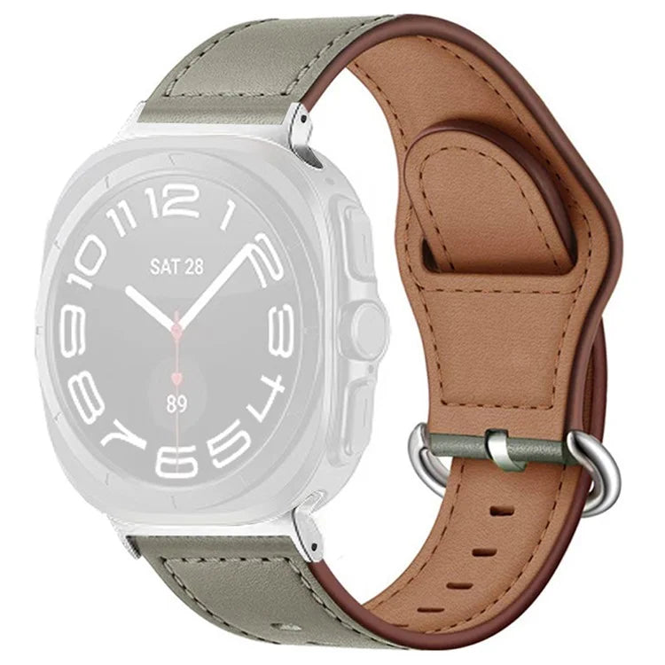 KALEBOL For Samsung Galaxy Watch Ultra 47mm Watch Strap Genuine Cow Leather Wrist Band